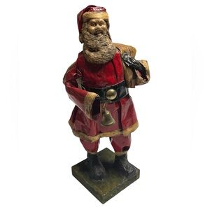 Vintage‎ Paper Mache Santa Claus, St. Nick, Father Christmas 10” Figure